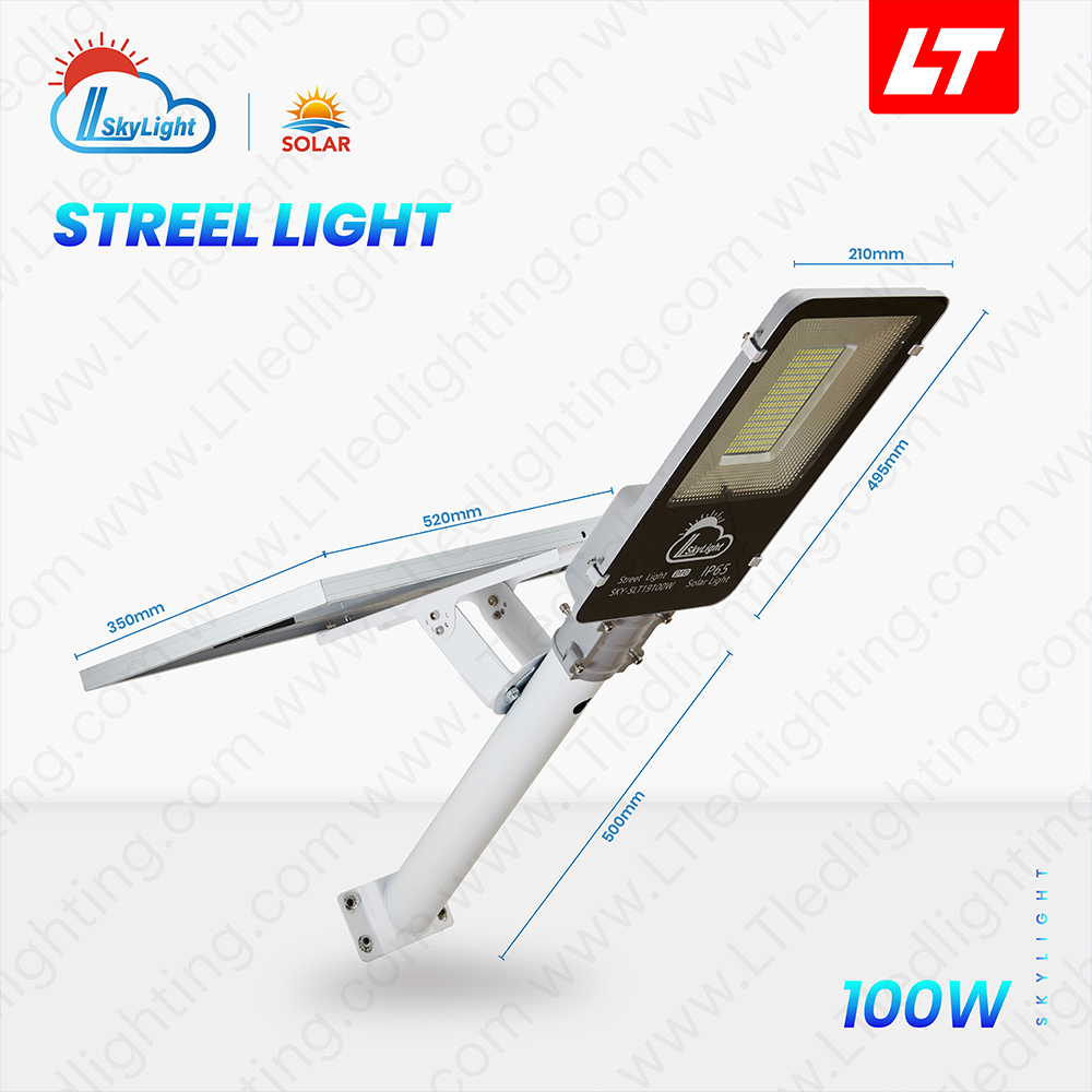 SKYBIRD โคมไฟถนนโซล่าเซลล์ 100W-300W รุ่นSKY-SLT19 daylight/warmwhite โคมไฟถนนโซล่าเซลล์ Streetlight