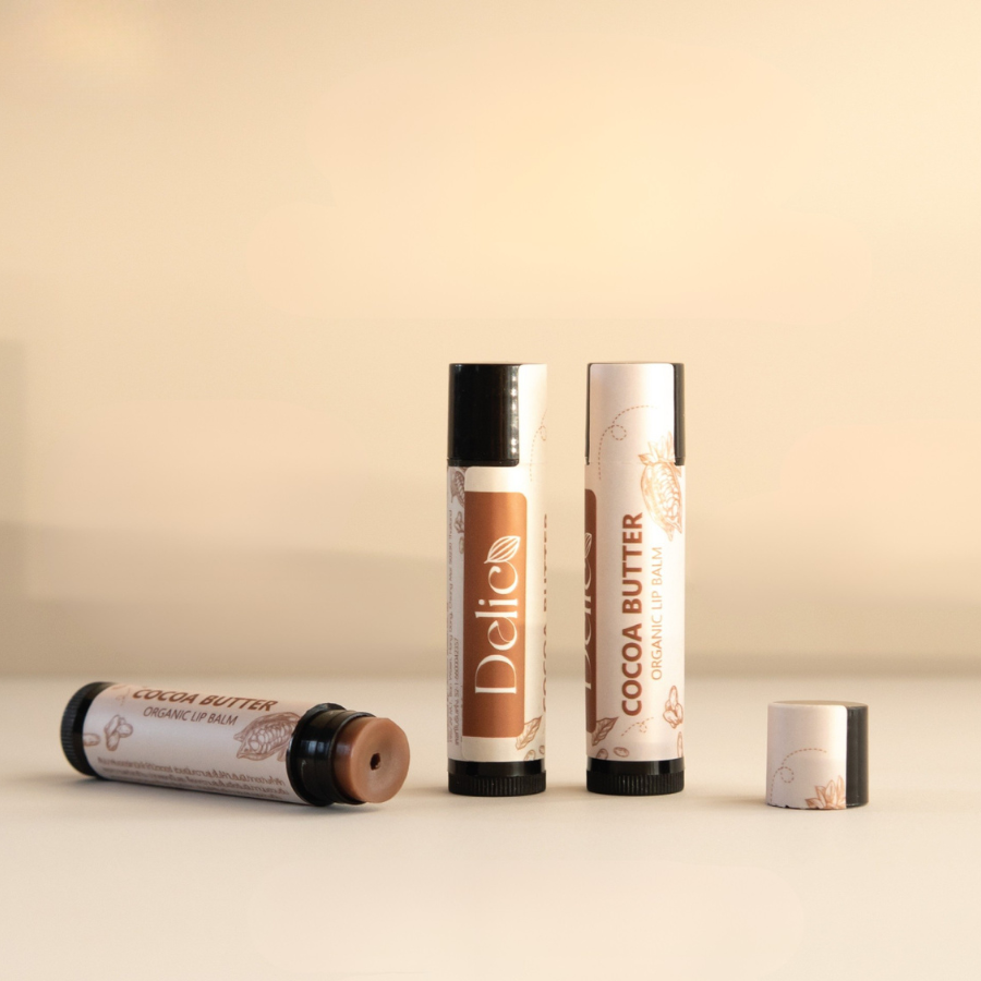 Delico Cocoa Butter Lip Balm ลิปบาล์ม โกโก้ บัตเตอร์ 5 ml. กลิ่นหอม ชุ่มชื้น เดลิโก้