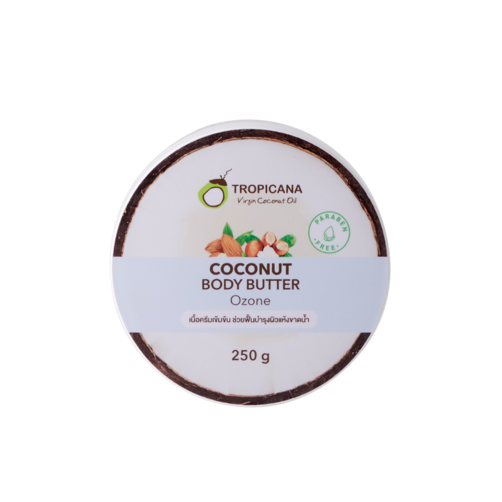 ครีมบำรุงผิวน้ำมันมะพร้าวTropicanaกลิ่นOZONEสูตรฟรีพาราเบน 250 G.