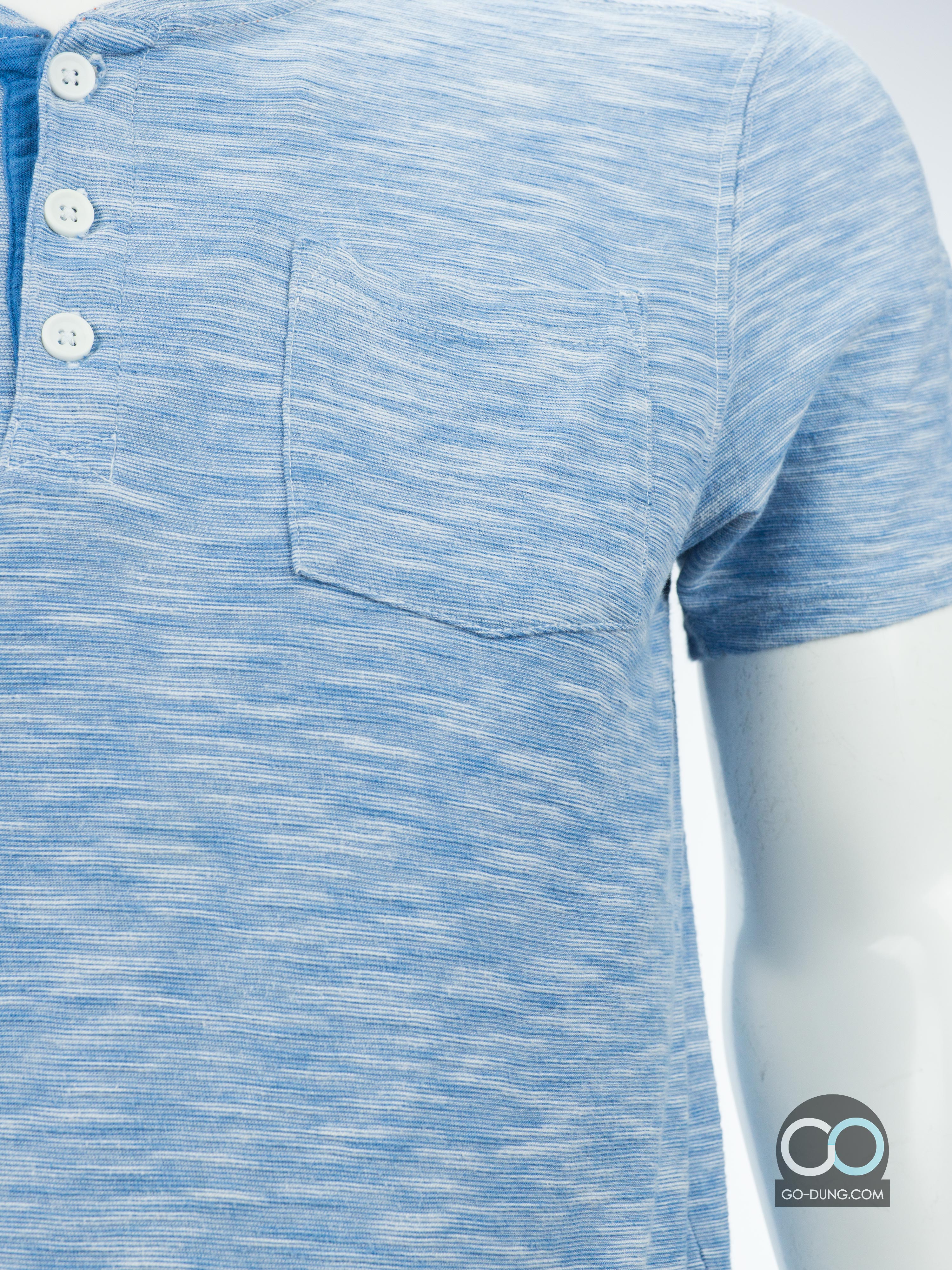 เสื้อยืดมือสองแบรนด์เนม CHEROKEE สีพื้น มีกระดุมคอ ผ้า 100 คอตตอน