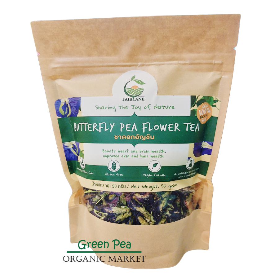 Fairlane Organic's ขนาด 50g. ชาดอกเก็กฮวย / ชาอัญชัน / ชาตะไคร้ ใบเตย อัญชั้น ชาสมุนไพร บำรุงร่างกาย สดชื่น หอมอร่อย