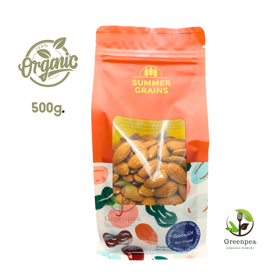 Summer grains เมล็ดอัลมอนด์ ดิบ 500กรัม