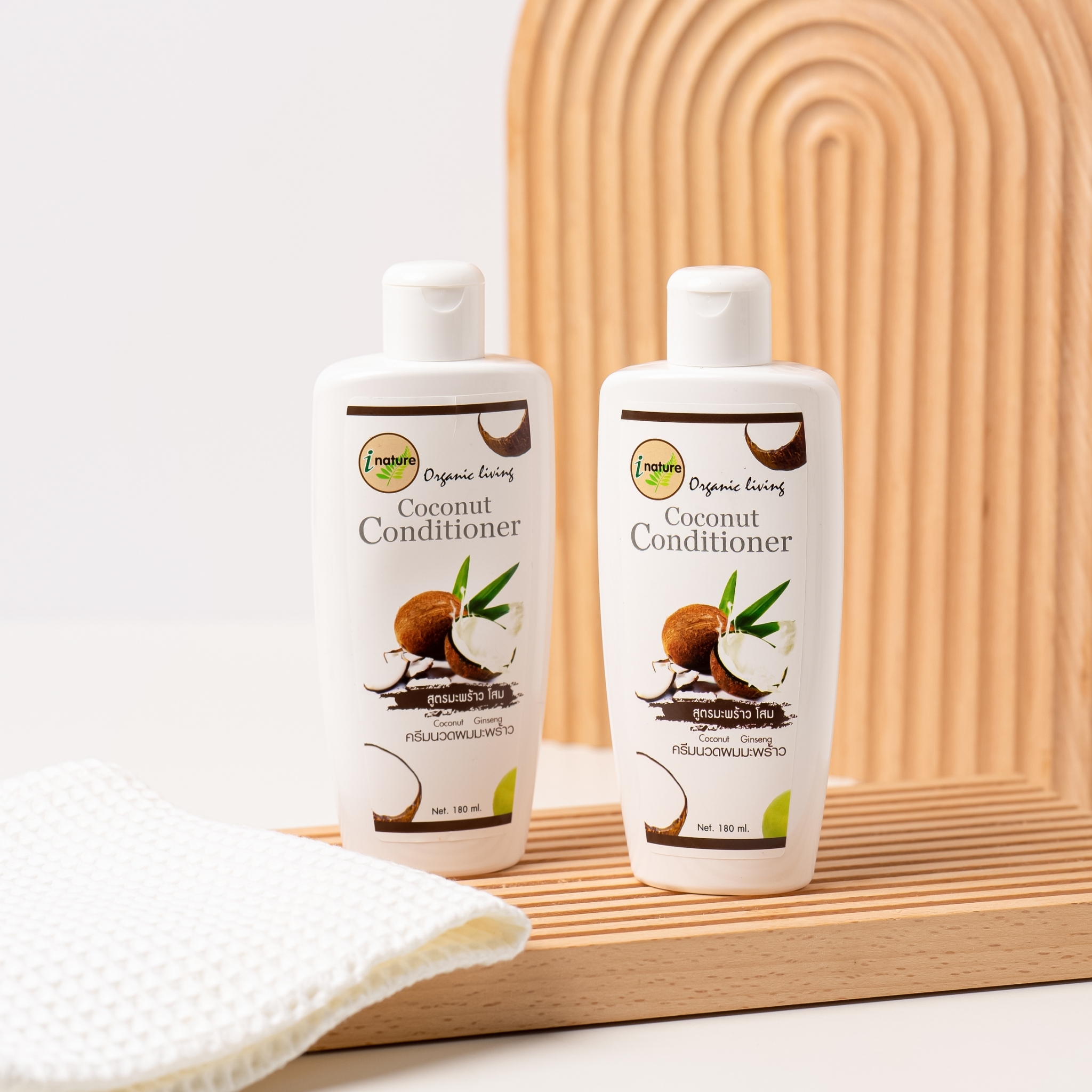 I Nature แชมพู มะพร้าว สูตร อัญชันและใบหมี่ ครีมนวดผมมะพร้าว อัญชัน ใบหมี่ 180 ml.