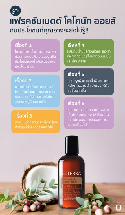 Doterra แฟรคชันเนตด์ โคโคนัท ออยล์ ฟอร์ สกินแคร์ 115ml. Fractionated Coconut Oil