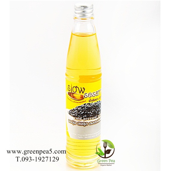 น้ำมันงาดำสกัดเย็น Slow pressed 95ml. สวนปานะ