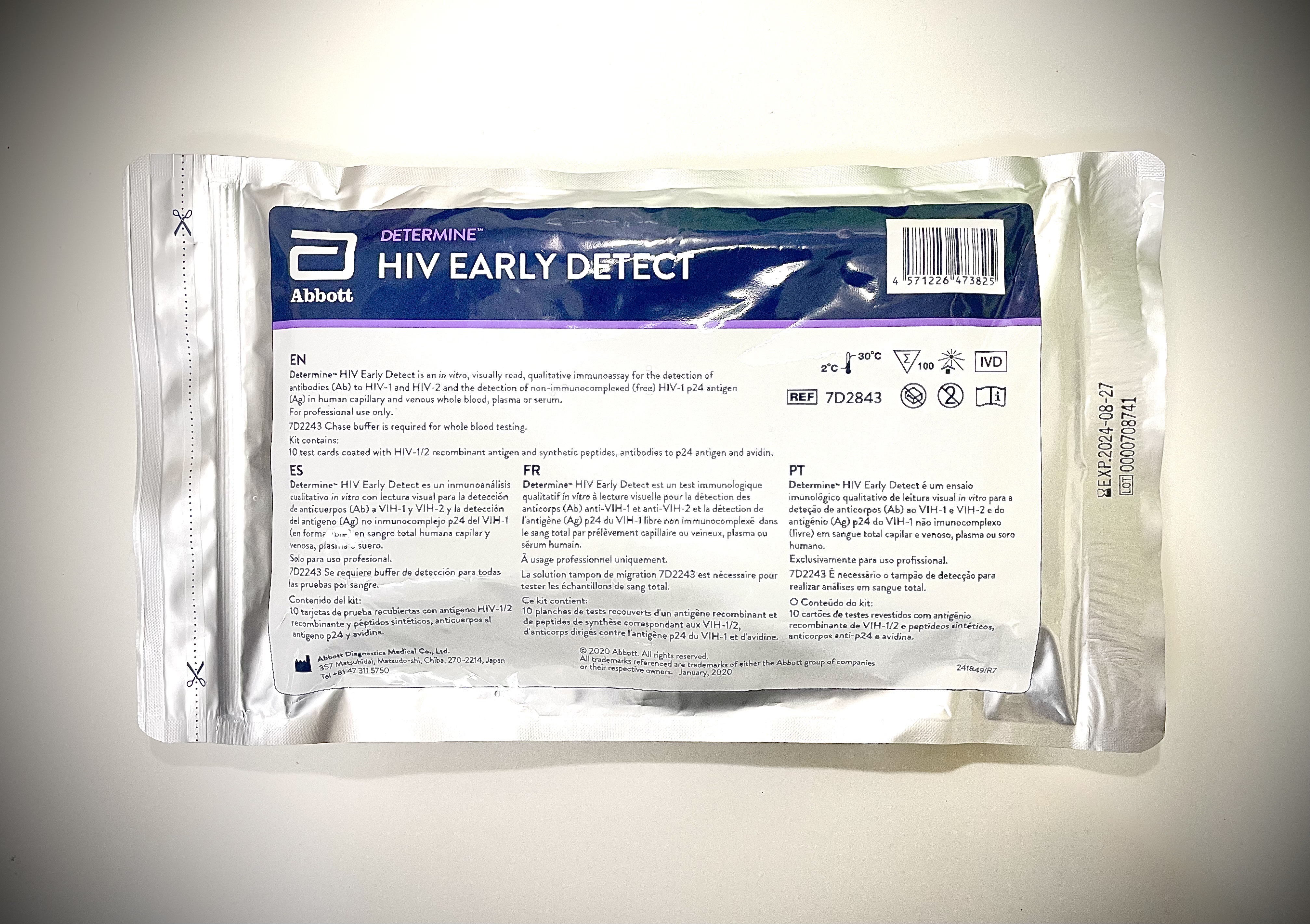 ชุดตรวจชนิดด่วน Abbott Determine HIV Early Detect (HIV Ag/Ab 4th Generation)
