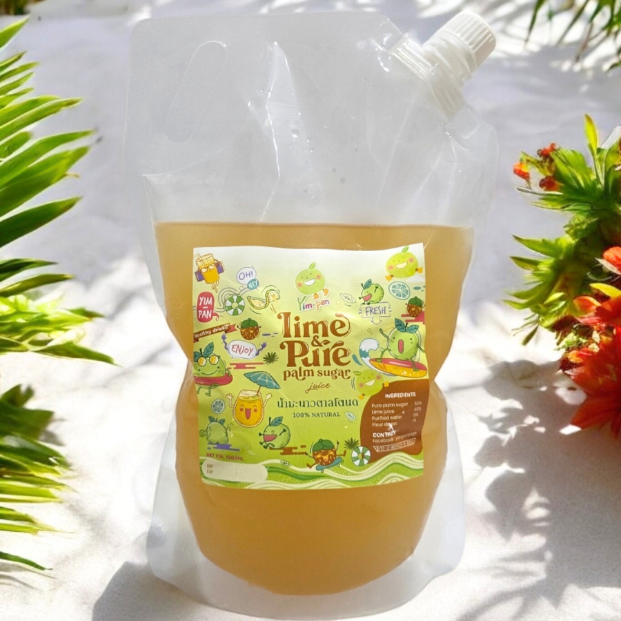 Yim Pan Lime & Pure Palm Sugar Juice น้ำมะนาว ตาลโตนด 1000 ml. ผลิตจากธรรมชาติ ทานง่าย สดชื่น ยิ้มแป้น