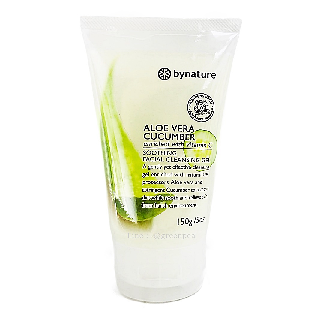 bynature เจลล้างหน้า ว่านหางจระเข้-แตงกวา 150g.Aloe Vera & Cucumber Facial Cleansing Gel