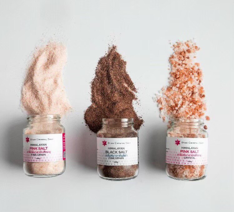 Star Crystal เกลือชมพู Himalayan Salt เกลือหิมาลายัน สีชมพู และสีดำ โซเดียมต่ำ มีแร่ธาตุมากกว่า (Food Grade) ขนาด 400 กรัม