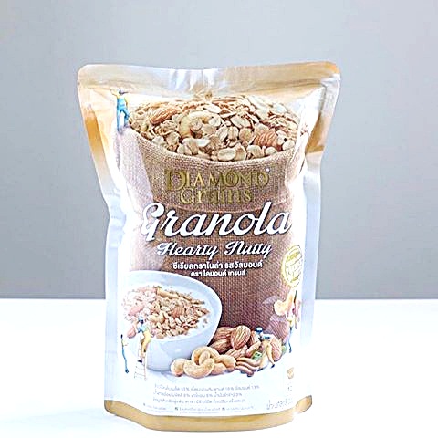 diamondgrains กราโนล่า คลีน 500กรัม ครบรส บรรจุถุงใหญ่ซองซิปล็อค รักษาคุณภาพ
