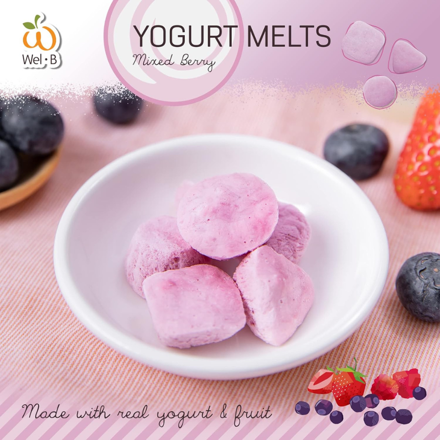 Wel-B Yogurt Melts Mixed Berry ขนาด 25 กรัม โยเกิร์ตกรอบ มิกซ์เบอร์รี่ ฟรีซดราย หอม กรอบ หยิบง่าย เวลบี