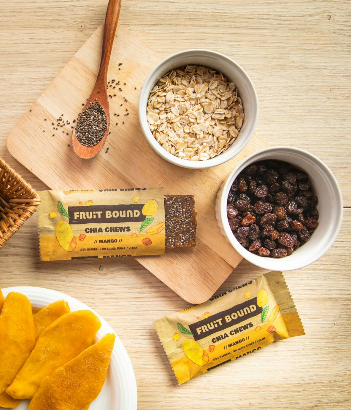 Fruit Bound bars ขนมอร่อย ปราศจากน้ำตาล, 40กรัม สำหรับผู้รักสุขภาพ 7 รสชาติ