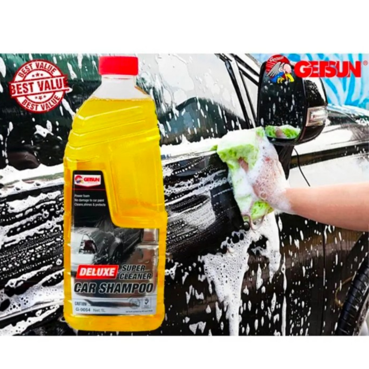 GETSUN Deluxe Car Shampoo แชมพูล้างรถ น้ำยาล้างรถ สูตรฟองเยอะ เข้มข้นกว่า Car Wash