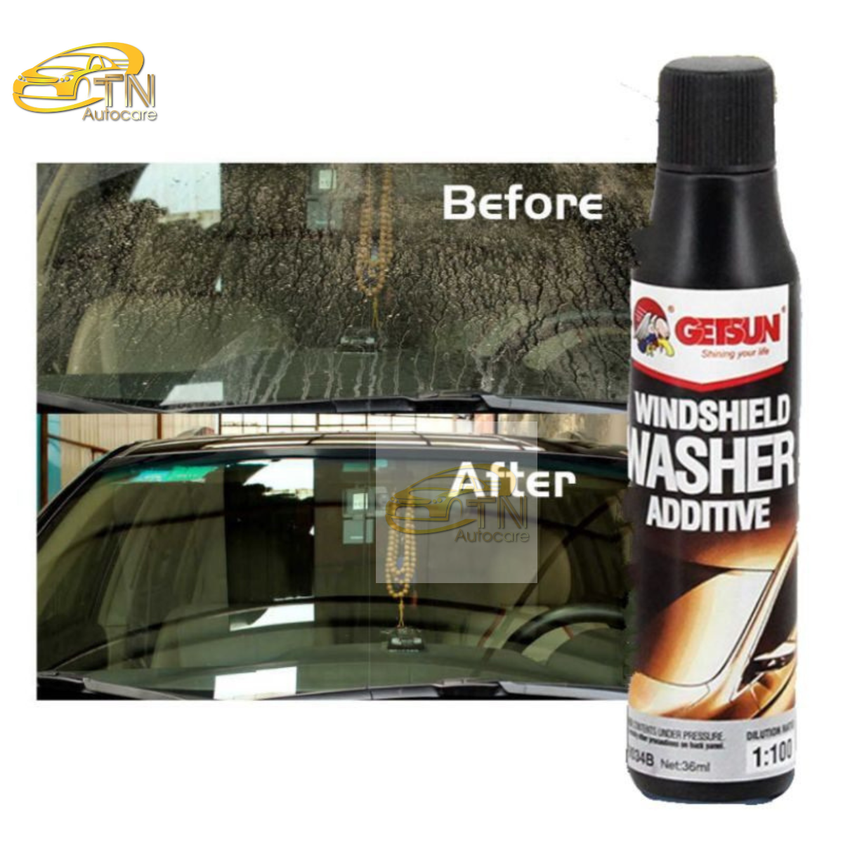 GETSUN น้ำยาฉีดกระจกรถยนต์ ปริมาณ : 36 ml.
