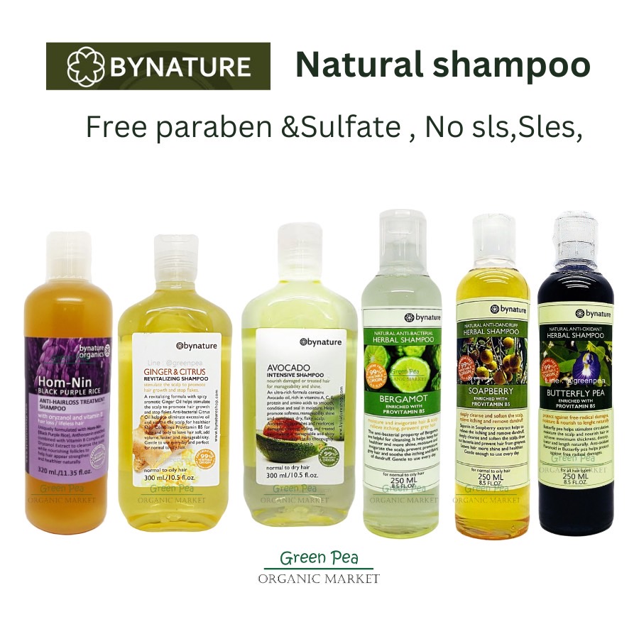 bynature แชมพูสมุนไพร ปลอดพาราเบน 7 สูตร
