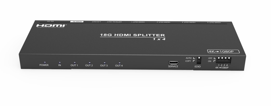 VACOTEK H-SP14SA 1×4 HDMI 18Gbps Splitter scaler with audio