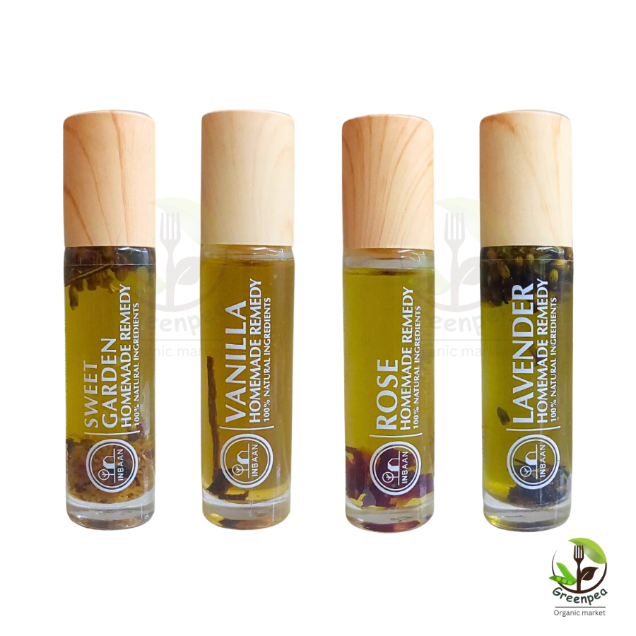Inbaan น้ำมันหอมระเหย จากดอกไม้ Essential oils ขนาด 10 ml. กลิ่นหอม ผ่อนคลาย ใช้ง่านง่าย หัวลูกกลิ้ง