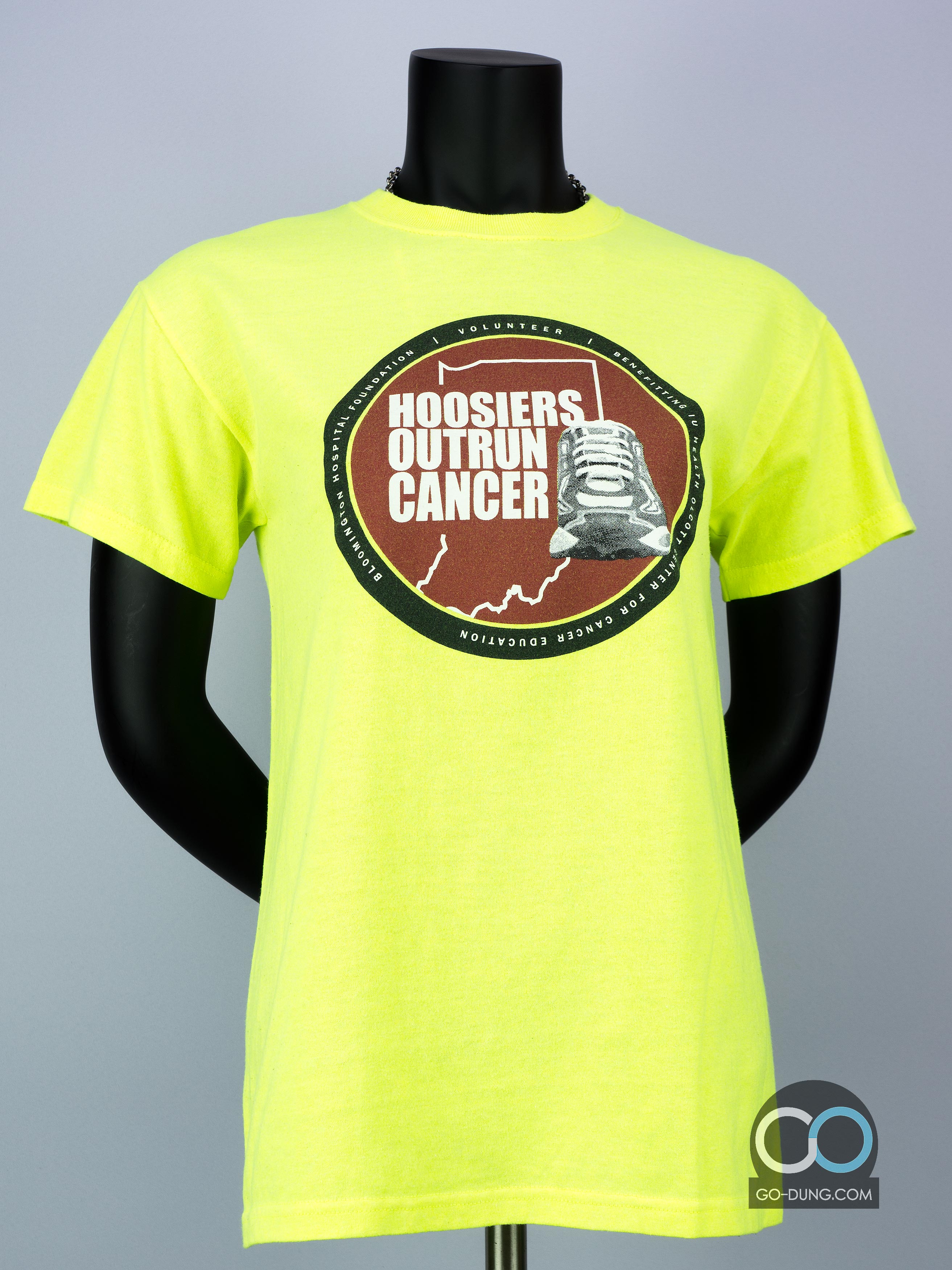 เสื้อยืดมือสอง ANVIL : HOOSIERS OUTRUN CANCER ผ้าบาง ผ้า 50/50