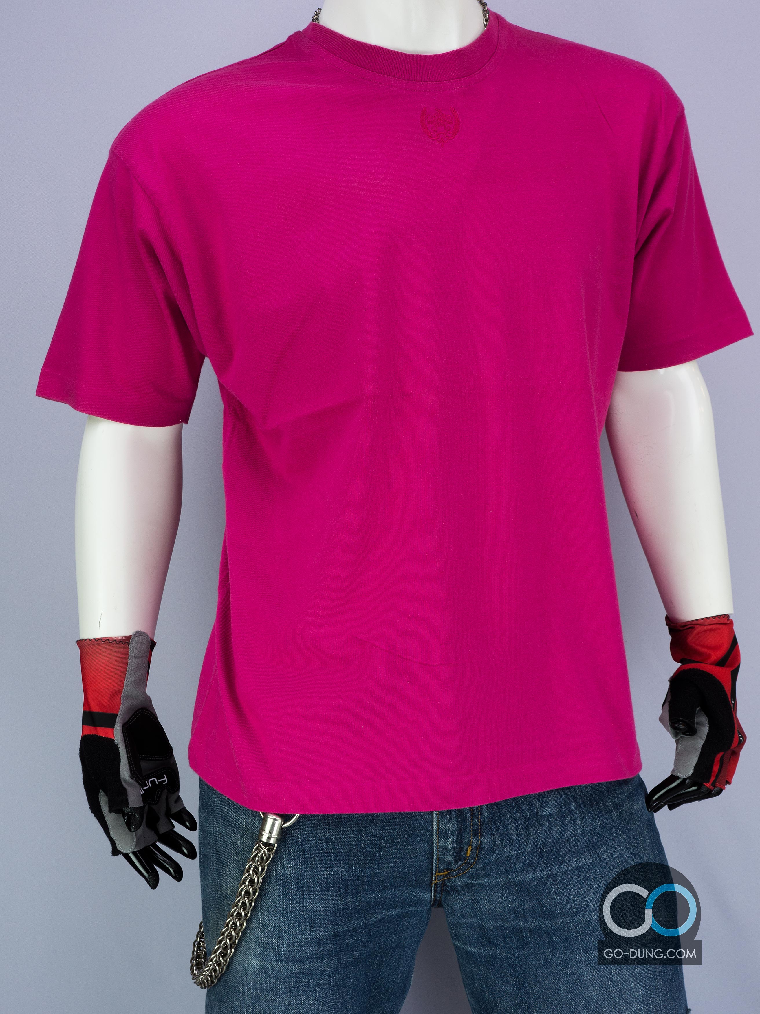 เสื้อยืดมือสอง CLASILE สีพื้นสีบานเย็น ผ้า 100 คอตตอน