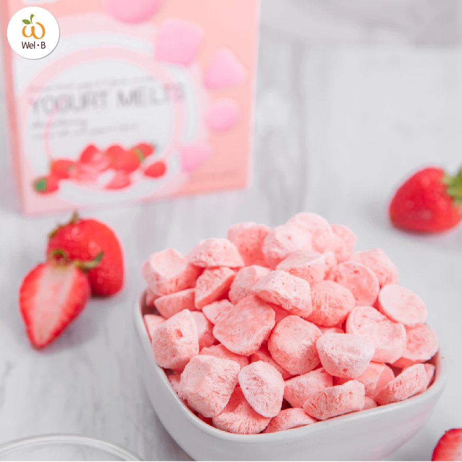 Wel-B Yogurt Melts ขนาด 25 กรัม โยเกิร์ตกรอบ สตอเบอรี่ ฟรีซดราย หอม กรอบ หยิบง่าย เวลบี