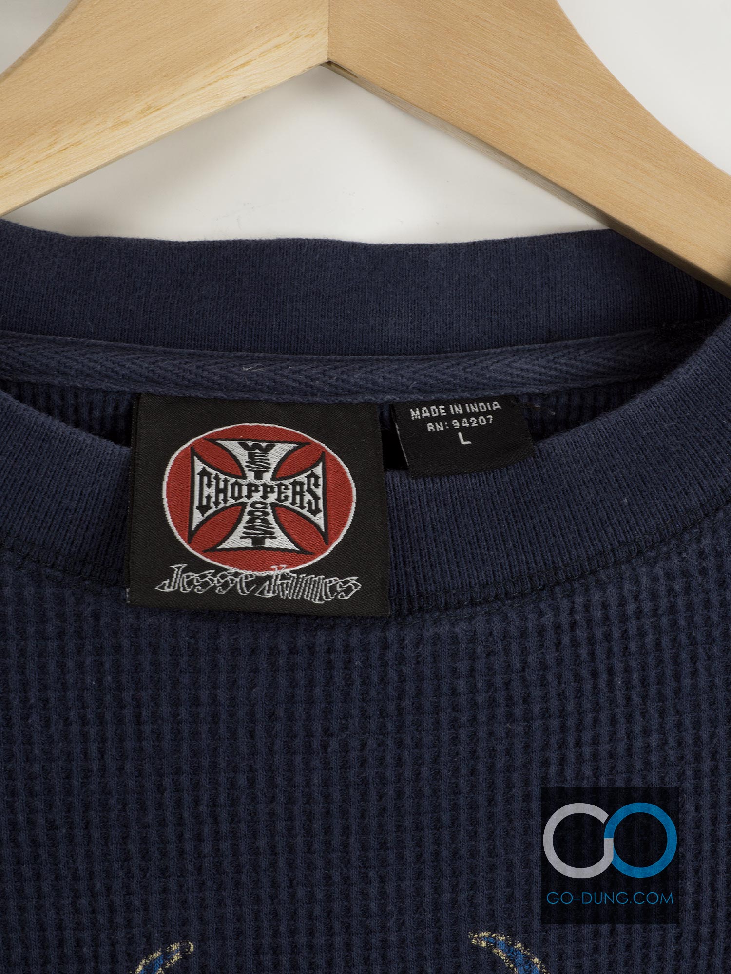 เสื้อยืดมือสองวินเทจ WEST COAST CHOPPERS : JASSE JAMES แขนยาวสภาพใช้งาน