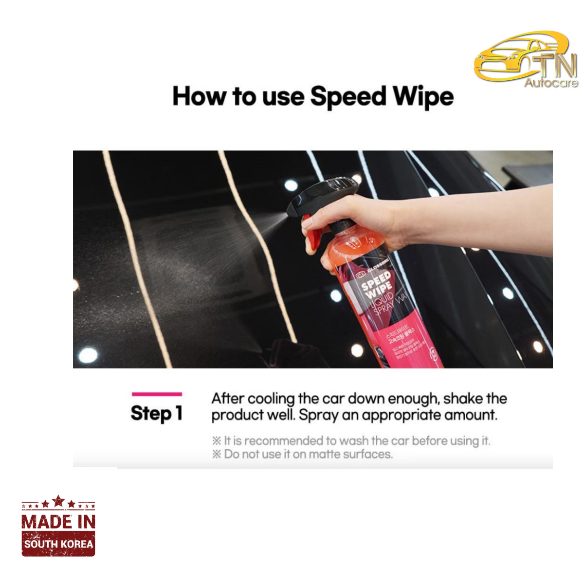 GLOSSBRO Speed Wipe, Liquid wax สเปรย์เคลือบสีสูตรน้ำ 500ml