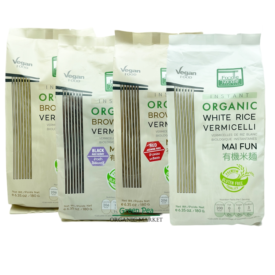 เส้นก๋วยเตี๋ยว เส้นหมี่ อินทรีย์ 180g. organic rice noodle