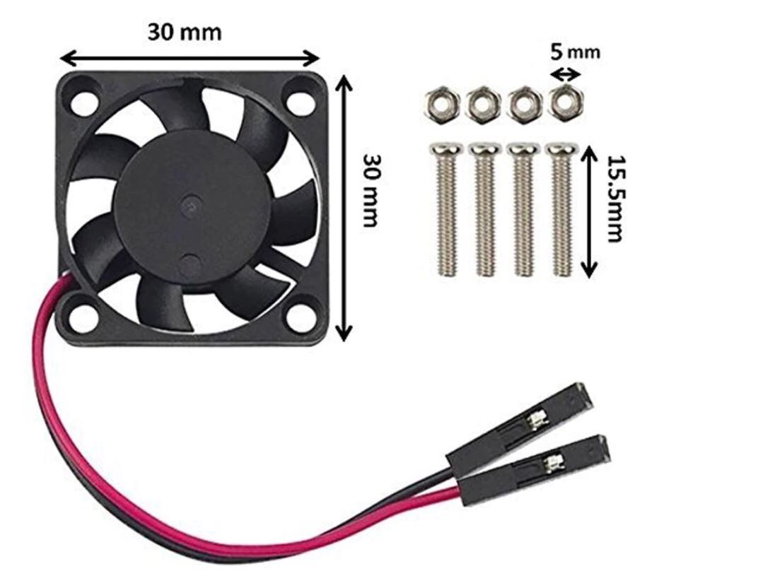 Heat sink and cooling fan for Raspberry Pi 4