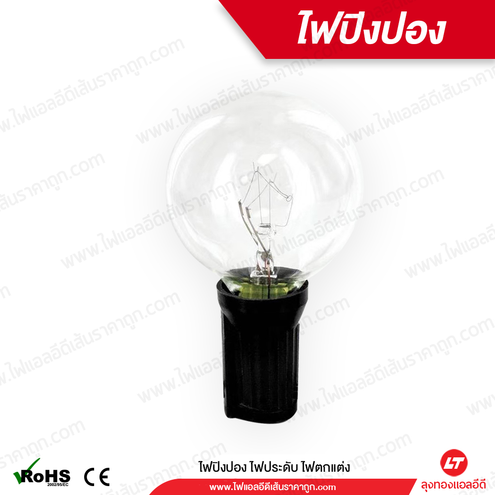 ไฟปิงปอง String Lights ยาว 7.6 เมตร 25 ดวง แสงวอร์ม 220v เสียบไฟบ้านได้เลย ใช้ไฟประดับตกแต่งห้อง ไฟคริสมาส