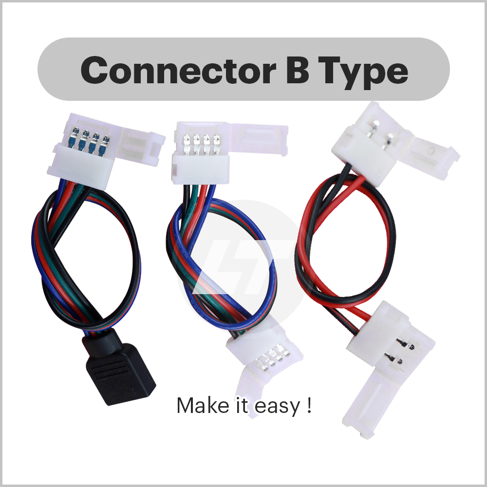 Connector B 2-4 Pin 8-10mm คอนเนคเตอร์ไฟเส้นแบบมีสายไฟ (ถุงละ 10 ตัว)