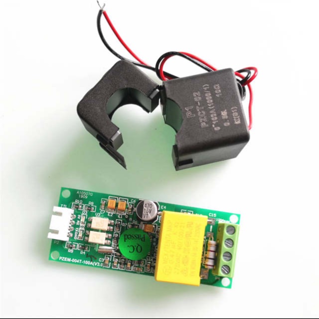 บอร์ด PZEM-004T New Version TTL Power Energy Watt Meter AC 220V 100A สำหรับ Aduino CT