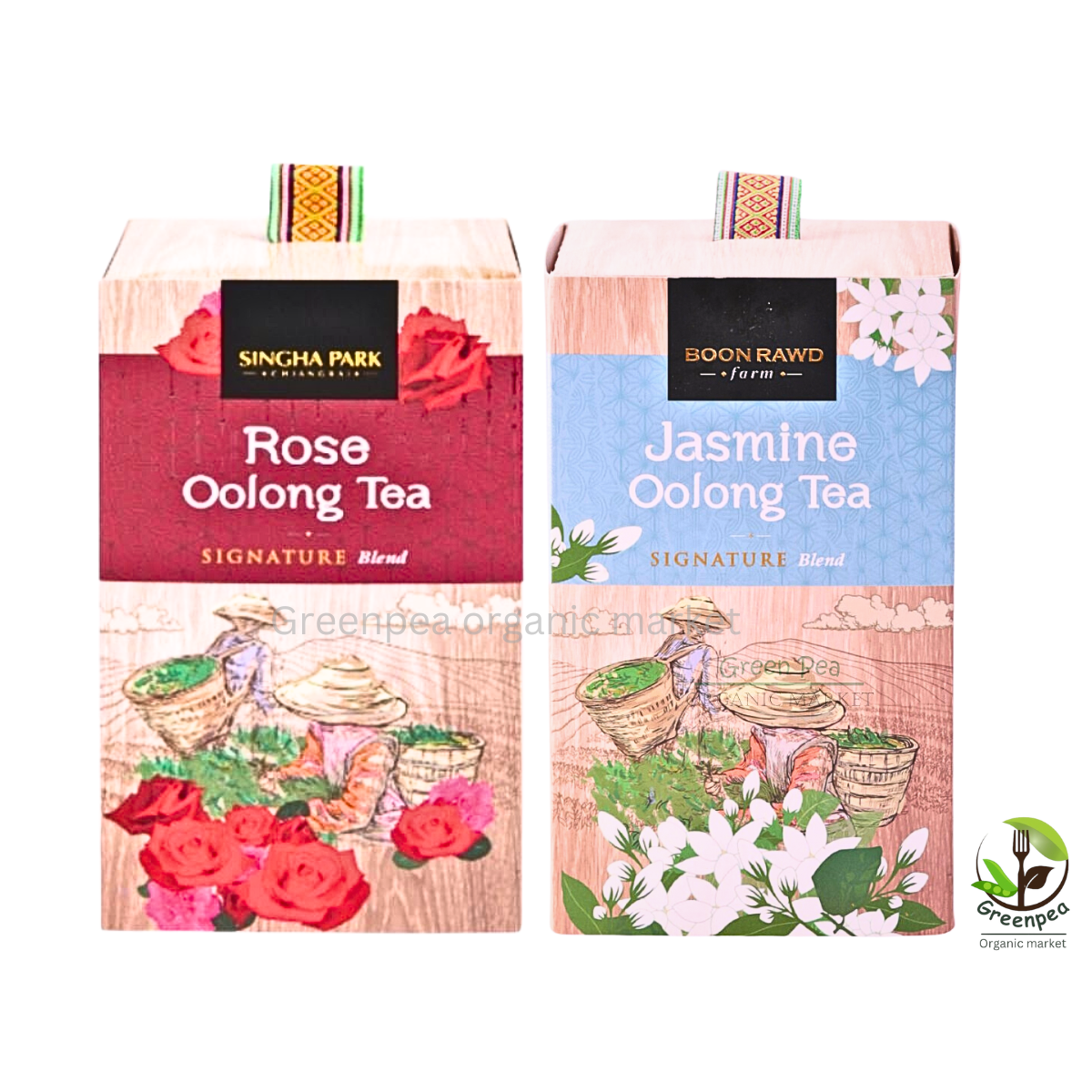 สิงห์ปาร์ค ชามะลิ ชากุหลาบ อู่หลง ชนิดซองชา บรรจุ 20 tea bags 50กรัม จากไร่บุญรอด