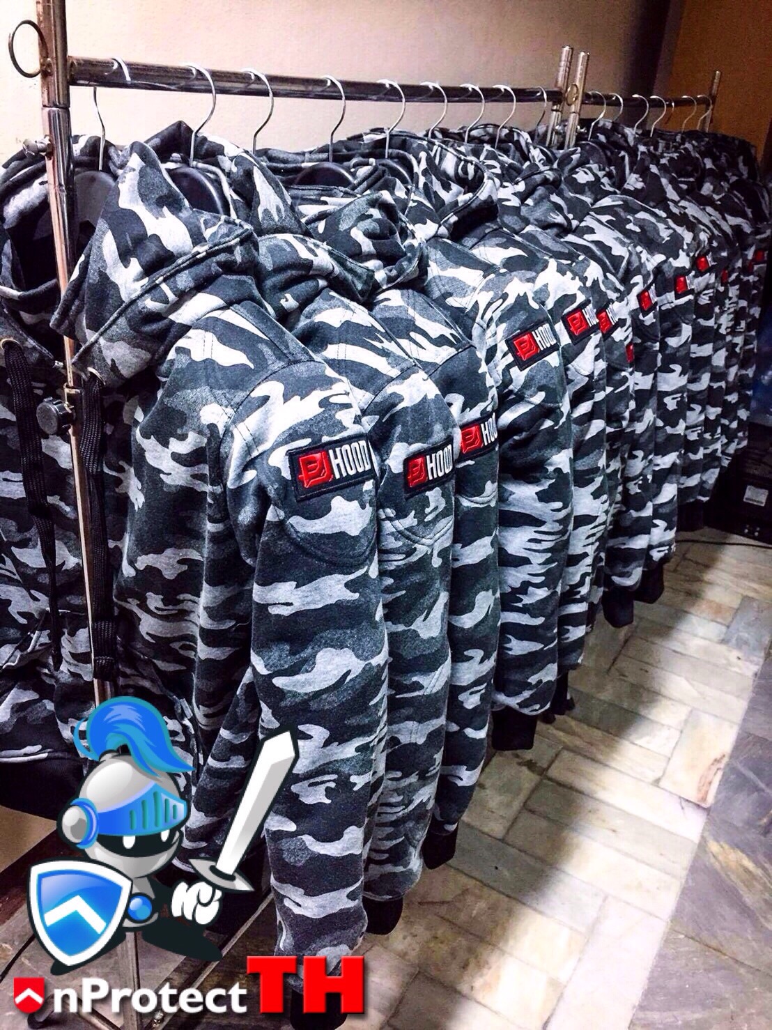 เสื้อฮู้ดการ์ดลายพราง 12 สี