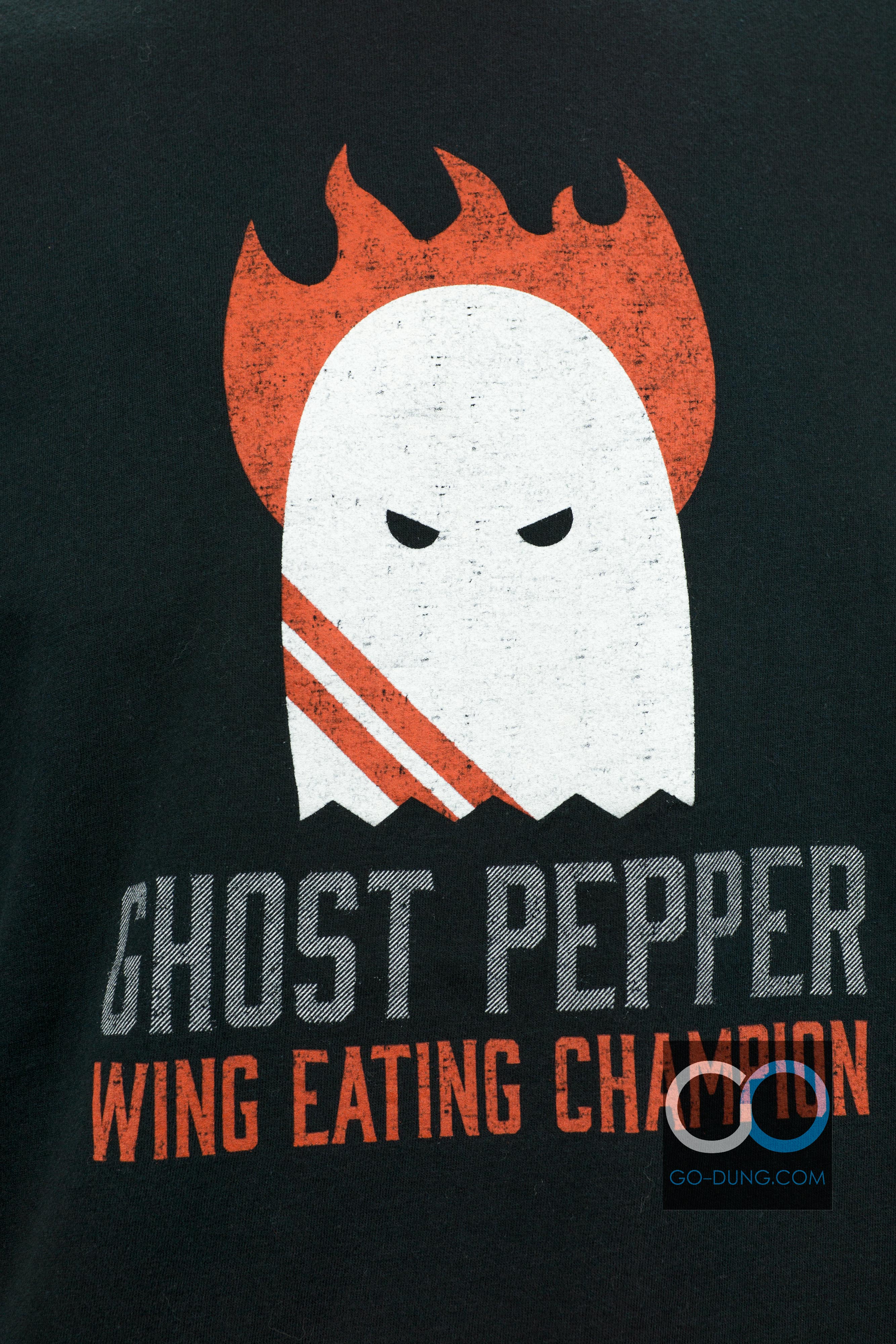 เสื้อยืดมือสอง USA GILDAN : GHOST PEPPER WING EATING CHAMPION ผ้า 100 คอตตอน
