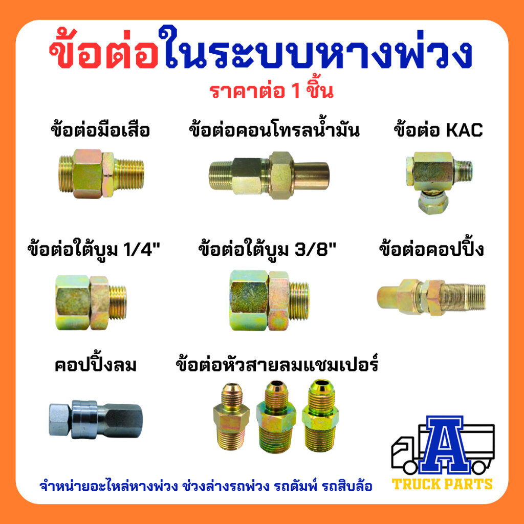 ข้อต่อตรงไฮดรอลิคเกลียวนอกตัวผู้ แฟร์ต่อตรงเกลียวนอก เกลียว PT x TH (JM Male Elbow JIC 37° x BSP)