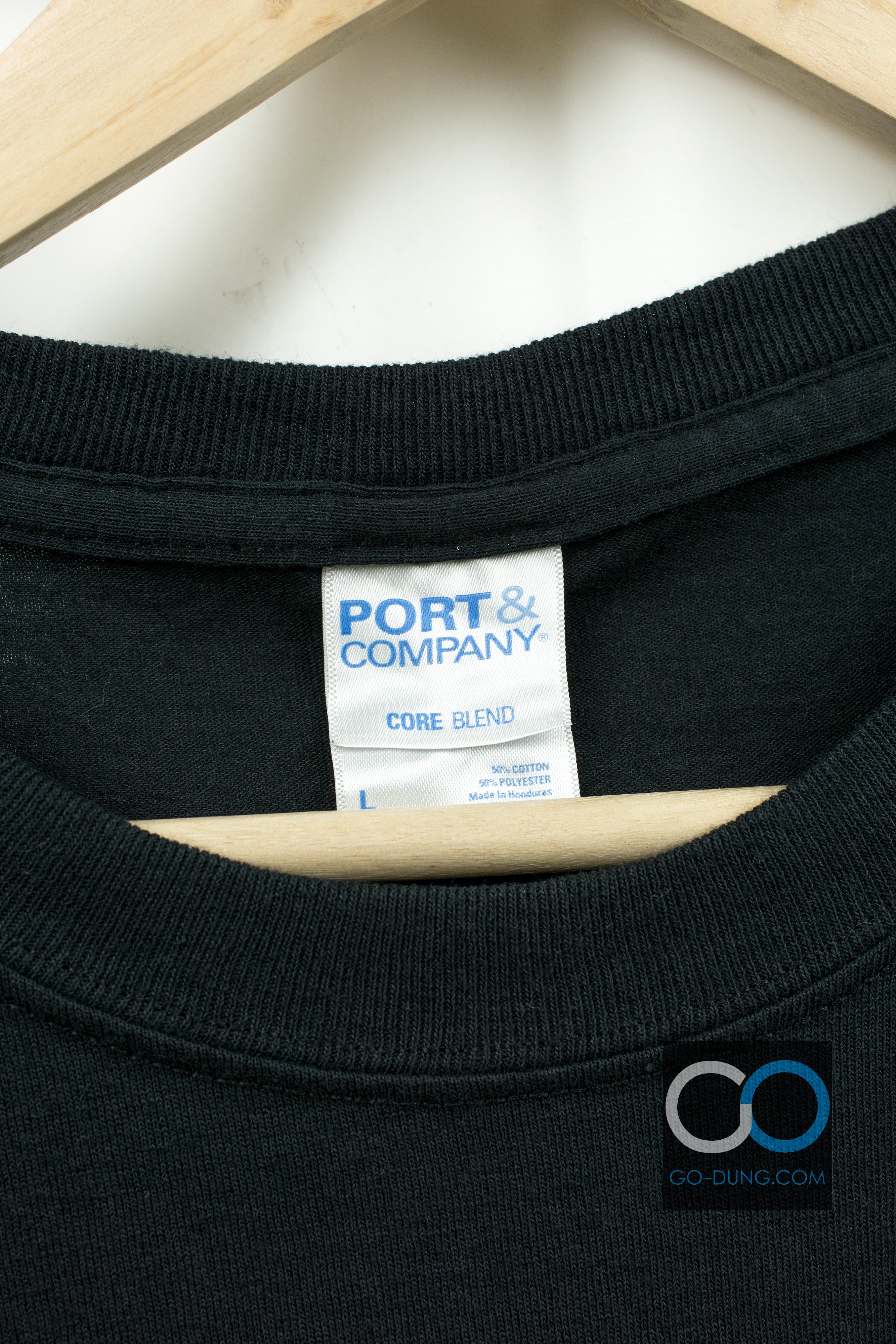 เสื้อยืดมือสอง ผ้าบาง PORT AND COMPANY : POWER MADNESS FIRST OUT ผ้า 50/50