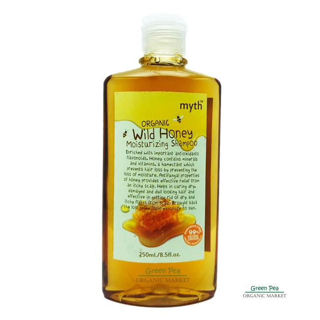 Myth, แชมพู ออแกนิก ไวลด์ฮันนี่ ,Organic Wild Honey with moisturing Shampoo,250 ml