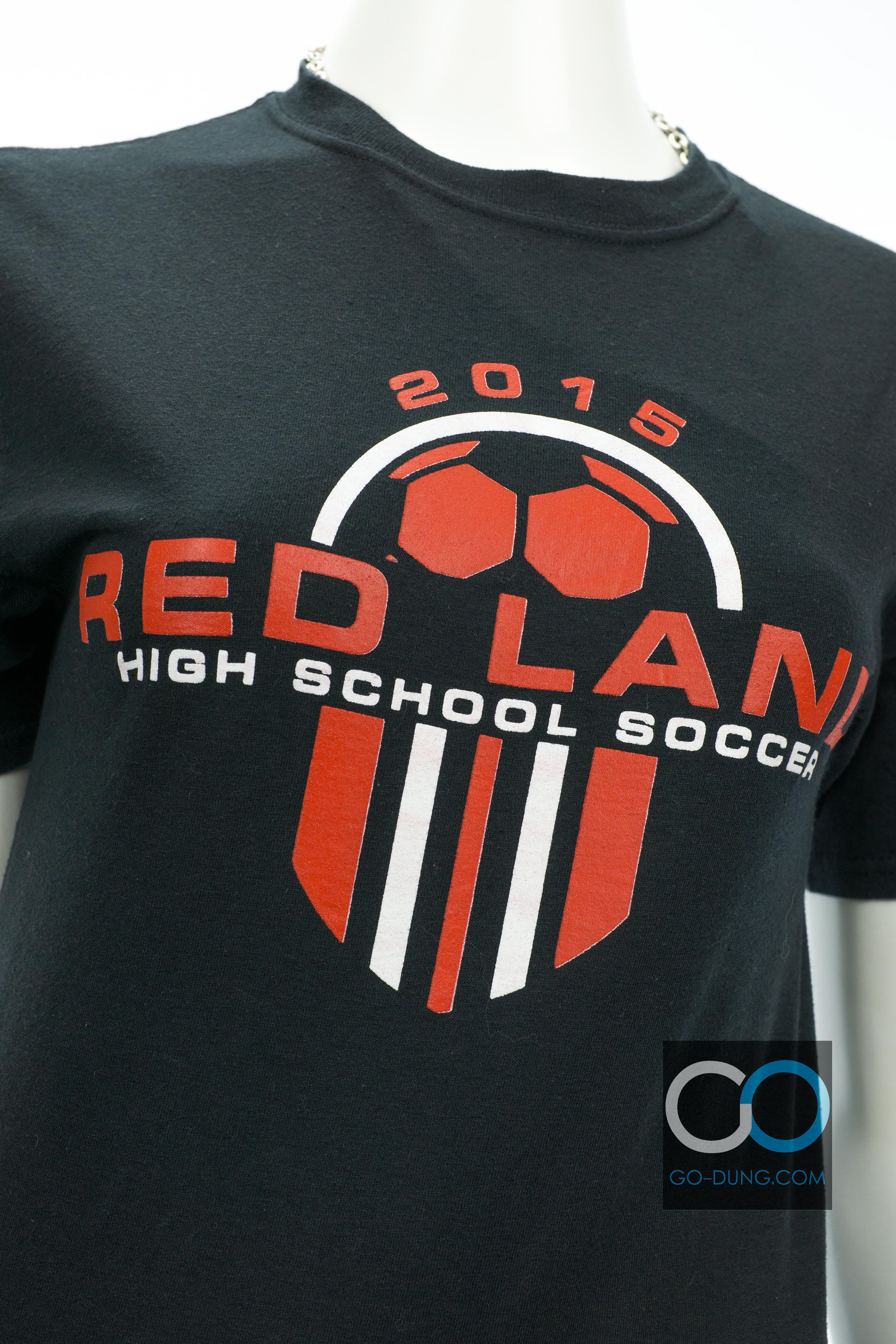 เสื้อยืดมือสอง ผ้าบาง JERZEES : 2015 RED LAND HIGH SCHOOL SOCCER ผ้า 50/50