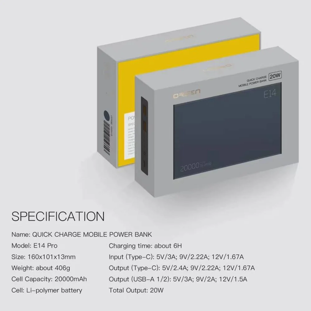 ELOOP E14 PRO 20000mAh **ระบุสี**