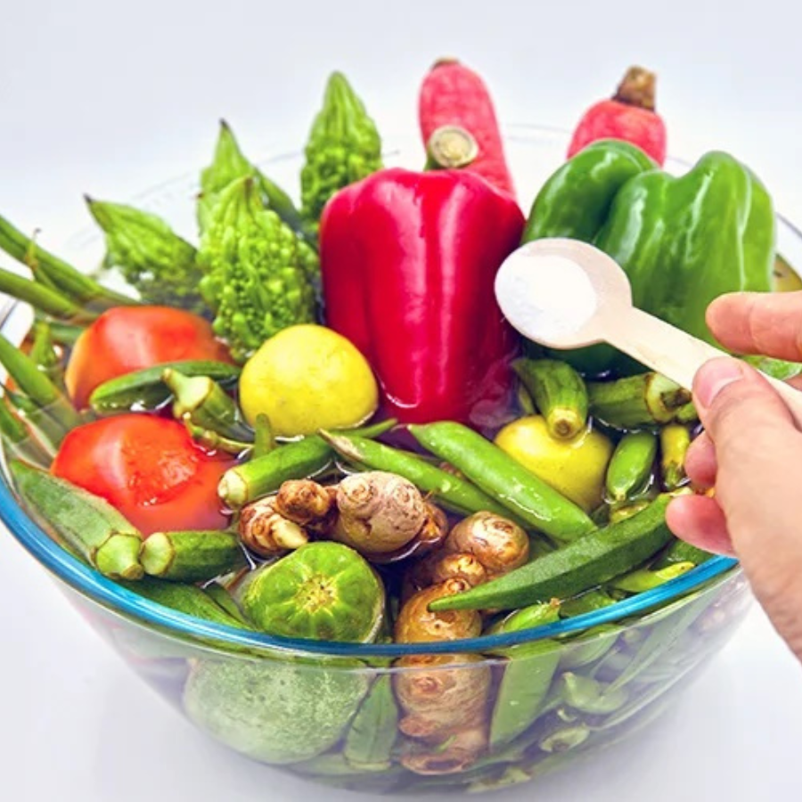 ผงล้างผัก Green Buddy 400 กรัม ขจัดสารเคมีที่ติดมากับผักและผลไม้ได้ 90-95%