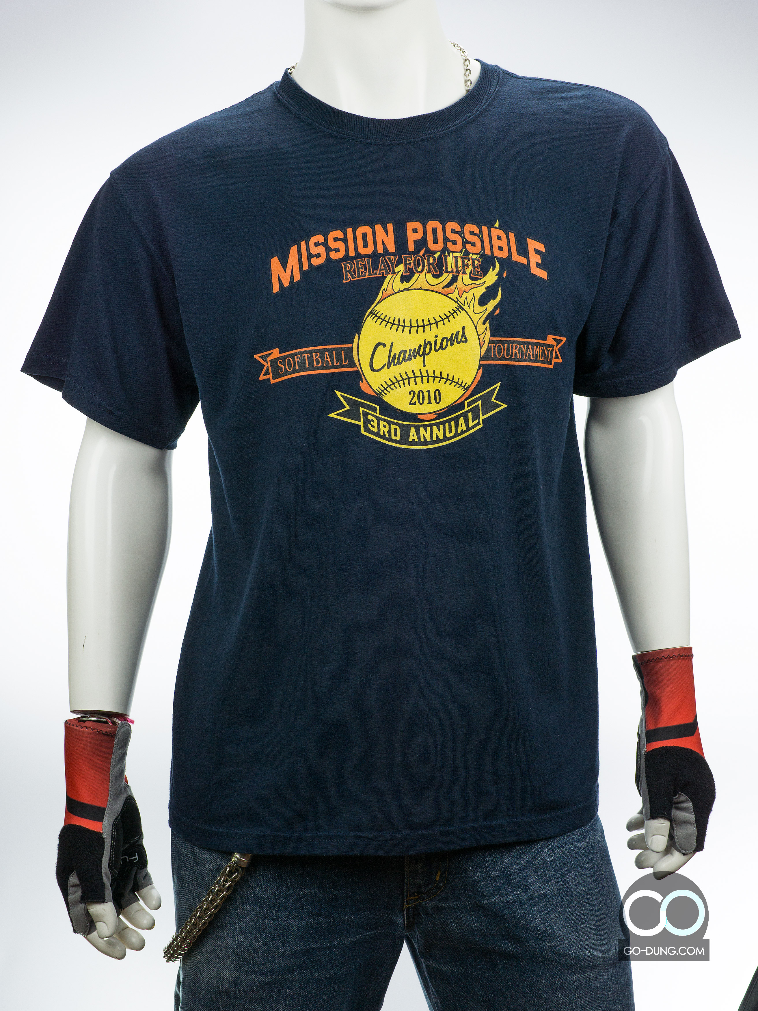 เสื้อยืดมือสอง GILDAN : MISSION POSSIBLE RELAY FOR LIFE ผ้าบาง ผ้า 50/50