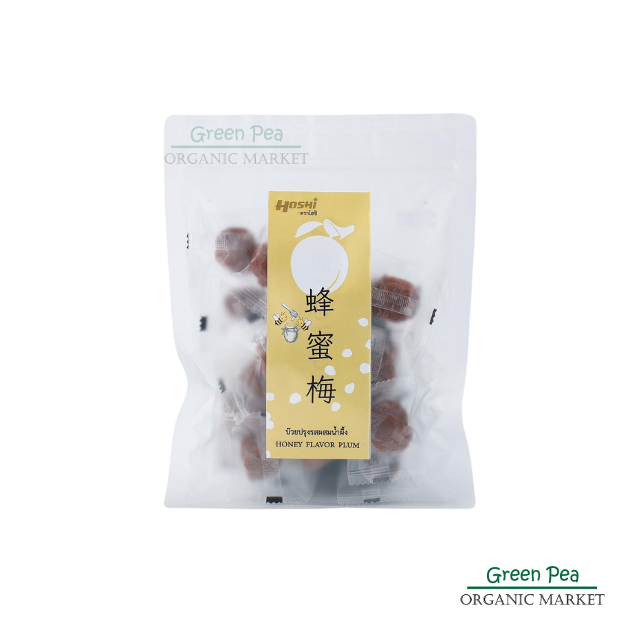 Hoshi บ๊วยญี่ปุ่น ปรุงรส ผสมน้ำผึ้ง seedless flavor plum ขนาด 100 กรัม