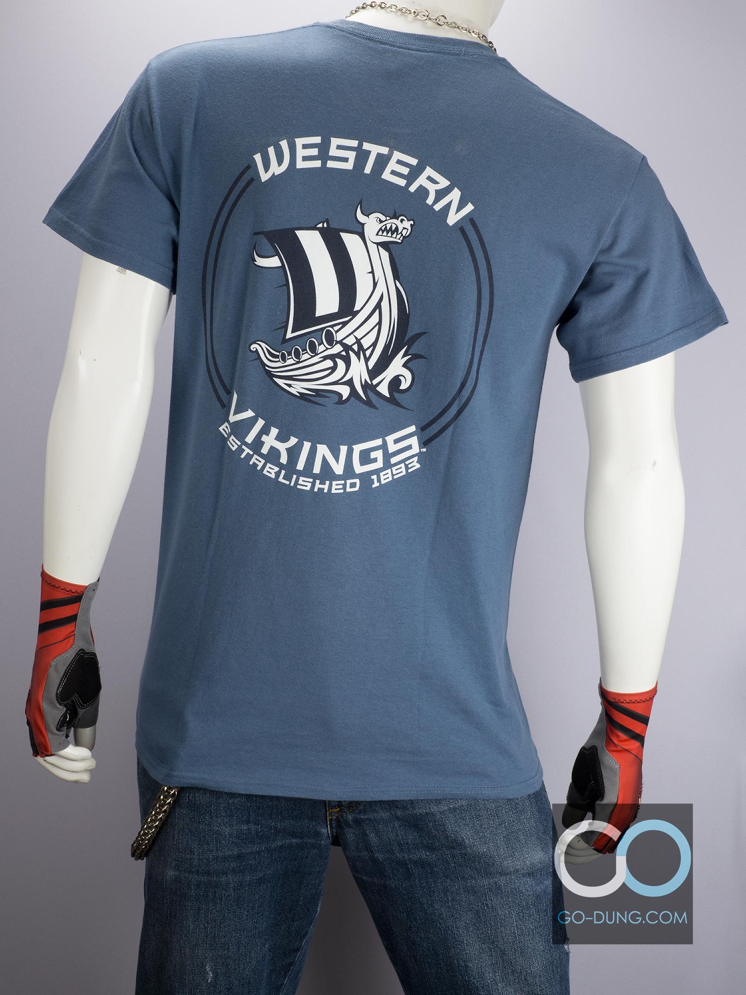 เสื้อยืดมือสอง ลาย Western Viking ยี่ห้อ MV. Sport