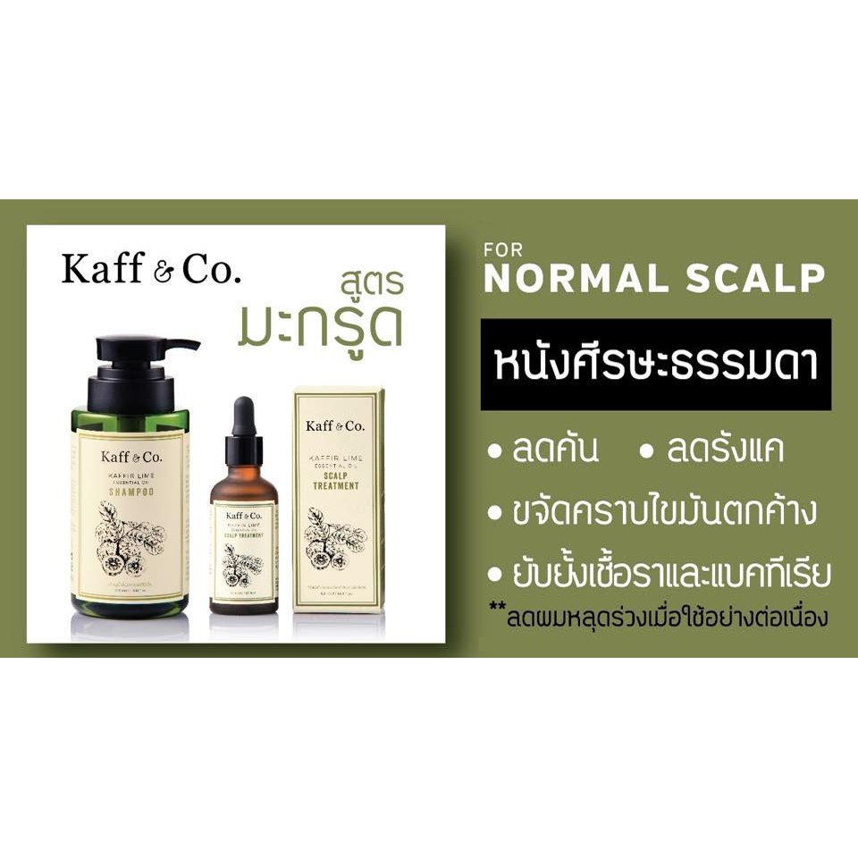 แชมพูน้ำมันมะกรูดสกัดเย็น Kaff&Co. Shampoo Kaffir Lime Essential Oil