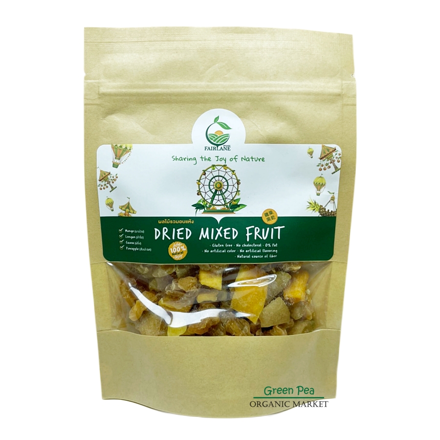 ผลไม้อบแห้ง 100g. Fairlane Organic's gluten free มาตรฐาน GMP