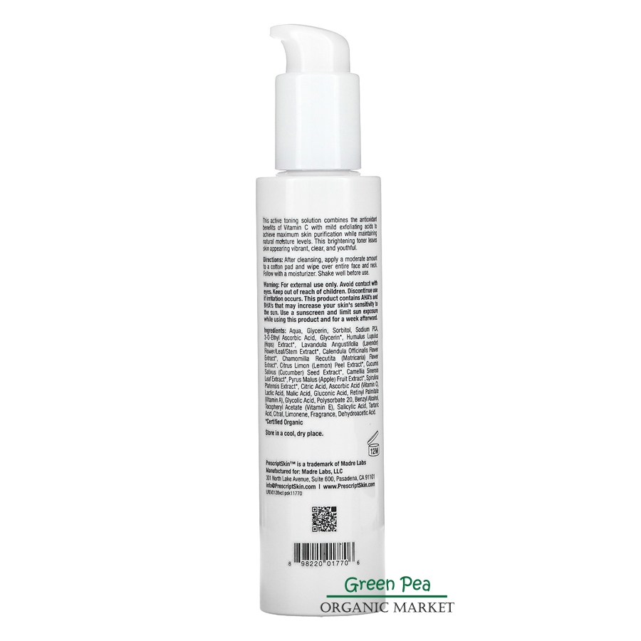 Prescript skin โทนเนอร์ ของแท้ Vitamin C Toner 6.oz (177 ml) นำเข้าจาก USA