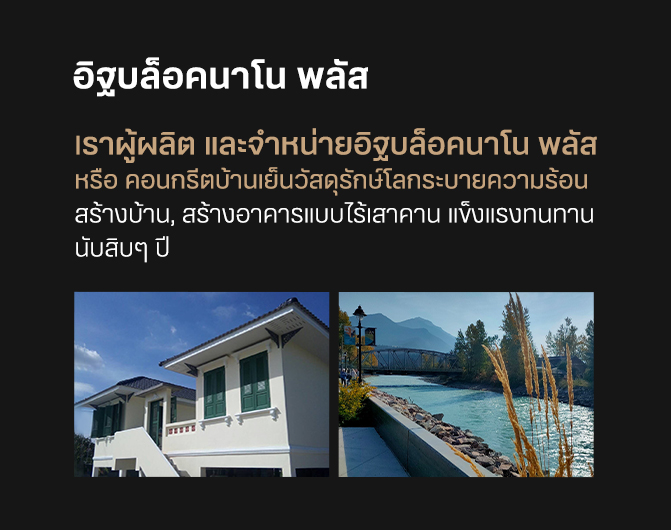 อิฐบล็อคนาโน พลัส เราผู้ผลิต และจำหน่ายอิฐบล็อคนาโน พลัส หรือ คอนกรีตบ้านเย็นวัสดุรักษ์โลกระบายความร้อน สร้างบ้าน, สร้างอาคารแบบไร้เสาคาน แข็งแรงทนทาน นับสิบๆ ปี