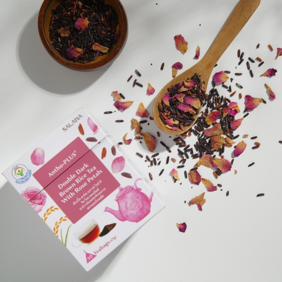 SALANA PLUS+Double Dark Brown Rice Tea ชาข้าวกล้อง มี 2 สูตร ขนาด 120g. / 60g. ผ่อนคลาย ชงดื่มง่าย ไม่มีน้ำตาล