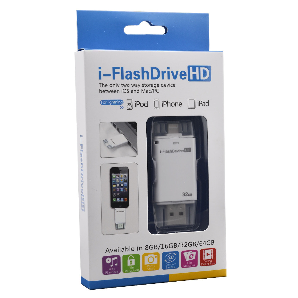 แฟลชไดร์ฟ i FlashDevice HD 16GB White USB Memory Device for iphone ipod ipad