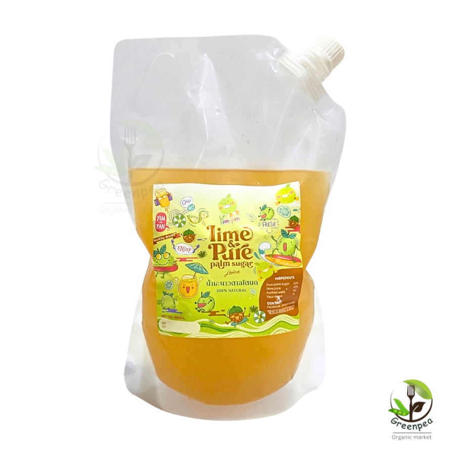 Yim Pan Lime & Pure Palm Sugar Juice น้ำมะนาว ตาลโตนด 1000 ml. ผลิตจากธรรมชาติ ทานง่าย สดชื่น ยิ้มแป้น